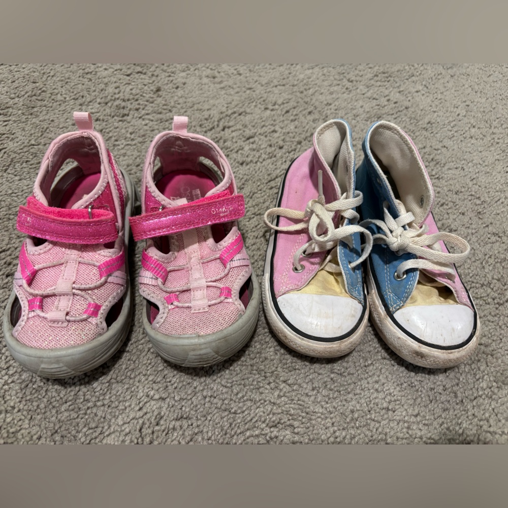 Kids Pink and Blue Shoes Set